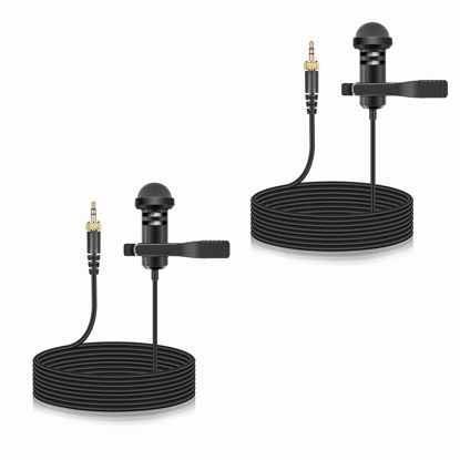 Picture of 2-Pack Lavalier Microphone Compatible with Rode Wireless Pro/Wireless GO II 2 Bodypack Transmitters, Omnidirectional Condenser Lapel Mic for Vlog/Lectures/Broadcasters