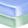 Picture of GUNTAIL 2 Pack Satin Soft Crib Sheet for Baby with Sensitive Hair Silky Baby Mattress Sheet Blue and Green Unisex 52’’x28’’x8’’ Fitted Sheets