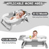 Picture of MoreFeel Collapsible Baby Bathtub for Newborn with Thermometer & 1 Hooded Towel & 1 Soft Floating Cushion,Portable Travel Bathtub with Drain Hole, Durable Foldable Baby Tubs for Infants to Toddler