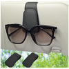 Picture of CHOSMOYI 2 Packs Sunglasses Holder for Car, Sunglass Clip for Car Visor, Magnetic Leather Car Eyeglass Holder and Ticket Card Clip, Suitable for Different Size Eyeglasses(Black