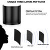 Picture of Microphone Pop Filter for Blue Yeti,PEMOTech [Upgraded Three Layers] Metal Mesh & Foam & Etamine Layer Microphone Windscreen Cover Handheld Mic Shield Mask