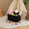 Picture of OIAHOMY Large Blanket Basket, Storage Basket with Handle, Blanket Basket for Living Room, Rectangle Woven Cotton Rope Basket, Toy Baskets Organizer Bins, 22" x 17"x 12" in,Charcoal Black