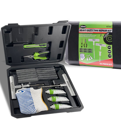 Picture of Slime 20503 Flat Tire Repair Reamer Plugger Kit, Heavy Duty, Universal, Complete 40 Piece Plug Kit