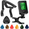 Picture of Guitar Tuner, Guitar Accessories with Guitar Picks, Guitar Capo, Capo for Acoustic Guitar, Bass, Buzzing-Free, Quick Release, Guitar Tuner Clip on for Guitar, Violin, Bass, Ukulele Chromatic
