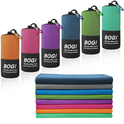 Picture of BOGI Microfiber Travel Sports Towel-Quick Dry Towel, Soft Lightweight Microfiber Camping Towel Absorbent Compact Travel Towel for Camping Gym Beach Yoga Swimming Backpacking (S:16''x32'',2Pcs-Hpink)