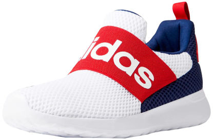 Picture of adidas Baby Lite Racer Adapt 4.0 Running Shoe, White/Dark Blue/Scarlet, 4 US Unisex Infant