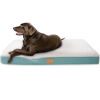 Picture of Sunheir Orthopedic Dog Bed for Extra Large Dogs, XXL Waterproof Deluxe Plush Dog Crate Bed with Removable Washable Cover & Anti-Slip Bottom, Egg Crate Foam Pet Bed Mat, 44 x 32 Inches, Blue