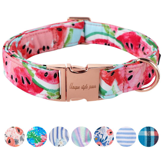 Picture of Unique style paws Dog Collar Metal Buckle Watermelon Collar Gift Durable Cute Collar for Small Medium Large Boys Girls Dogs
