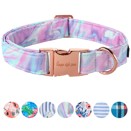 Picture of Unique style paws Dog Collar Metal Buckle Purple Blending Collar Gift Durable Cute Collar for Small Medium Large Boys Girls Dogs
