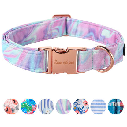 Picture of Unique style paws Dog Collar Metal Buckle Purple Blending Collar Gift Durable Cute Collar for Small Medium Large Boys Girls Dogs