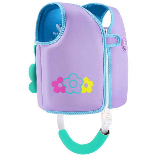 Picture of Pottwal Swim Vest for Kids - Swim Jacket for 3-6 Years (40-66LBS) - Buoyancy Aid Made of Neoprene & EPE - with Adjustable Crotch Strap - Purple