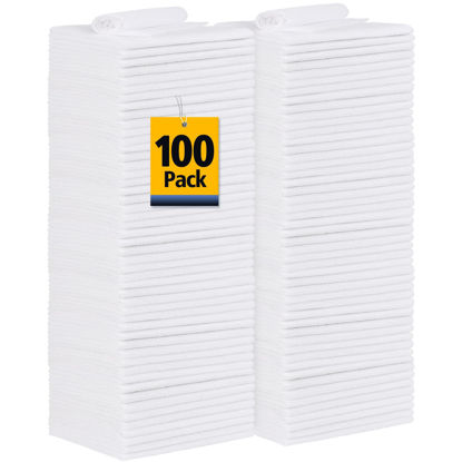 Picture of UNIMADE Shop Towel, 100 Pack Commercial Grade Work Rags Microfiber Towels for Cars Cleaning Rag Bulk Detailing Cloth for Automotive Bar Mechanic Restaurant Garage Housekeeping, 11.5"x 11.5", White