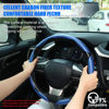 Picture of Amiss 3pcs Car Carbon Fiber Anti-Skid Steering Wheel Cover, Segmented Steering Wheel Protector, Butterfly Steering Wheel Cover, Universal 99% Car Wheel Cover Protector, Car Interior Accessories (Blue)