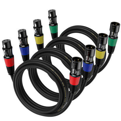 Picture of EBXYA XLR Cables 3ft 4-Packs - Standard XLR Male to Female Microphone Cable with 3-Pin Balanced Shielded XLR Speaker Cable
