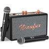 Picture of Retro Karaoke Machine with Two Wireless Microphones, Portable Bluetooth Speaker for Adults and Kids, Rechargeable PA System for Home Party, AUX/USB/TF/OTG Support, Vintage Decor Gifts