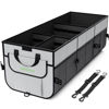 Picture of Simniam Car Trunk Organizer with Insulated Grocery Bag- 110L High Capacity Car Storage Box, with 4 Compartments, Reflective Strip, Cover, for Auto, SUV, Truck, Minivan