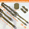 Picture of REERON Two Point Traditional Sling with Mounts - Adjustable Extra Long Two Point Traditional Sling with 2 Pack 1.25" QD Sling Rail Mounts for M Lock (Green Sling + 2 Pack Sling Mounts)