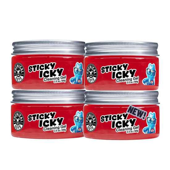 Picture of Chemical Guys Sticky Icky Car Cleaning Gel, Sweet Strawberry Scent - Detailing Kit, Car Crevice Cleaner, Air Vent Slime, Cleaning Putty for Keyboard Accessories (4 Pack) - CJR1004