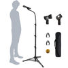 Picture of Mic Stand Boom Microphone Stands Tripod Gooseneck mic arm stand Height Adjustable 3'- 6' with Mic Clips and 3/8" - 5/8" Adapter Microphone stand for Singing