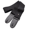 Picture of CC CAIHONG Guitar Strap, Bass Guitar Straps Acoustic Electric Woven Simple Leather Ends Adjustable Vintage with Pick Pocket - Black