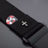 Picture of CC CAIHONG Guitar Strap, Bass Guitar Straps Acoustic Electric Woven Simple Leather Ends Adjustable Vintage with Pick Pocket - Black