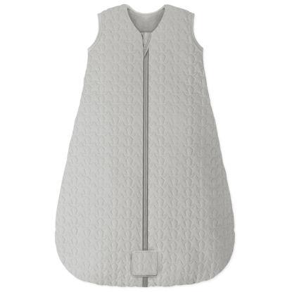 Picture of Unnivoll Baby Sleep Sack 0-6 Months TOG 2.5 Winter Baby Wearable Blanket, 100% Cotton Fabric Newborn Infant Sleeping Sack 2-Way Zipper Quilted Baby Sleep Bag, Warm Soft Grey