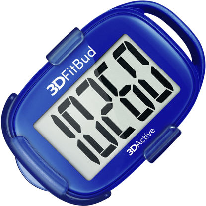 Picture of 3DFitBud Simple Step Counter Walking 3D Pedometer from 3DActive with Clip & Lanyard - A420S - Royal Blue