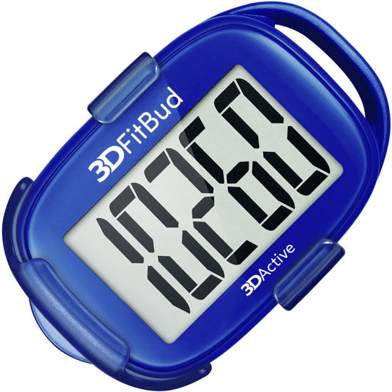 Picture of 3DFitBud Simple Step Counter Walking 3D Pedometer from 3DActive with Clip & Lanyard - A420S - Royal Blue
