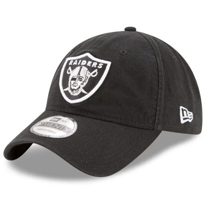 Picture of New Era NFL Core Classic 9TWENTY Team Color Adjustable Hat Cap One Size Fits All (US, Alpha, One Size, Las Vegas Raiders Black, Las Vegas Raiders)