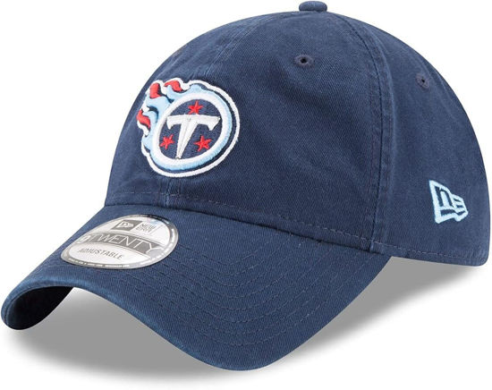 Picture of New Era NFL Core Classic 9TWENTY Team Color Adjustable Hat Cap One Size Fits All (US, Alpha, One Size, Tennessee Titans Navy, Tennessee Titans)