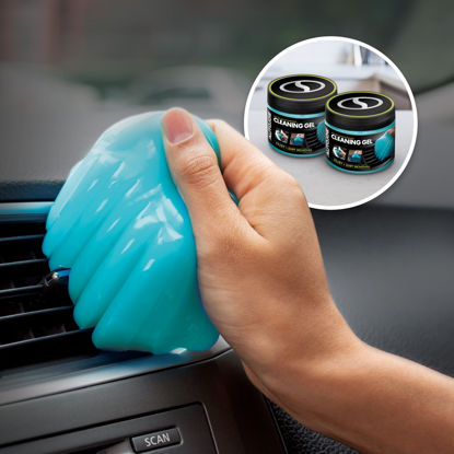 Picture of AUTO JOE Car Cleaning Gel, Automotive Dust Car Crevice Cleaner, Slime Auto Air Vent and Interior Detail Removal, Car Putty and Keyboard Cleaner (2-Pack, Unscented)