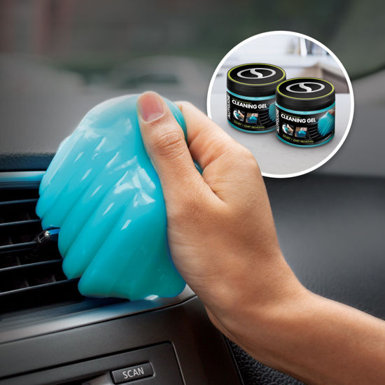 Picture of AUTO JOE Car Cleaning Gel, Automotive Dust Car Crevice Cleaner, Slime Auto Air Vent and Interior Detail Removal, Car Putty and Keyboard Cleaner (2-Pack, Unscented)