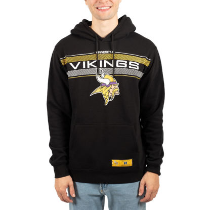 Picture of Ultra Game NFL Men's Super Soft Supreme Pullover Hoodie Sweatshirt, Minnesota Vikings, Black, Medium