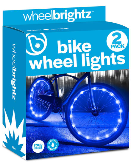 Picture of Brightz WheelBrightz Bike Light (2-Pack Blue) - Electric Bike Accessories for Adult Bikes - Bicycle Wheel Lights for SE BMX eBike Mini Kids Boys Girls Men Women Bikes Ages 5 6 7 8 9 10 11 12 Year Old