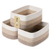 Picture of MiniArk Shelf Storage Baskets for Organizing | Closet Organizer Bins | Small Baskets | Toy Basket | Cute Decorative Basket | Cube Storage Bin | Woven Rope Basket |11.5×7.5×4.7”| 3 Packs Gradient Brown