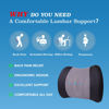 Picture of Lumbar Support Pillow: Memory Foam Lumbar Pillow for Lower Back Pain Relief - Car Back Cushion for Driving - Lumbar Support for Car-Office Chair, Wheelchair - Black&Gray