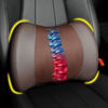 Picture of Lumbar Support Pillow: Memory Foam Lumbar Pillow for Lower Back Pain Relief - Car Back Cushion for Driving - Lumbar Support for Car-Office Chair, Wheelchair - Brown