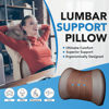 Picture of Lumbar Support Pillow: Memory Foam Lumbar Pillow for Lower Back Pain Relief - Car Back Cushion for Driving - Lumbar Support for Car-Office Chair, Wheelchair - Brown