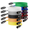 Picture of AuxLink XLR Cables, Microphone Cable 6ft 10 Pack, XLR Male to Female Gold-Plated 3-Pins 10 Color Cable, XLR Speaker Cable for Microphone, Mixer, Recording Studio- 6 Feet, 10 Pack
