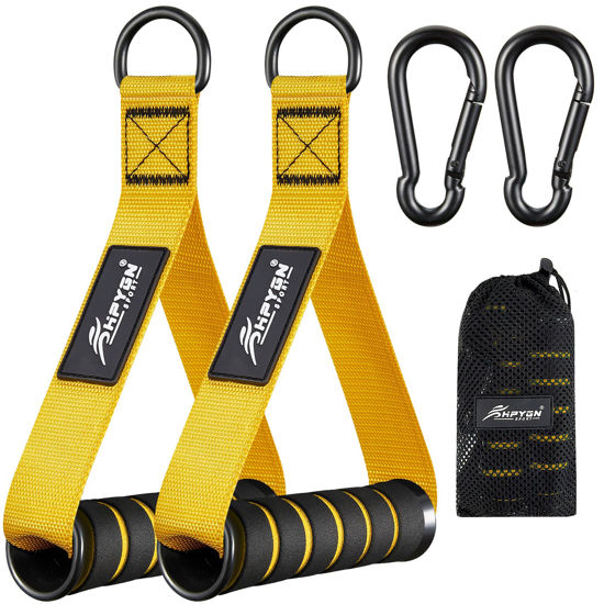 Picture of Exercise Handles, D Handle Cable Attachment, Grip Attachments for Cable Machine Pulleys, Resistance Bands and Strength Trainers, Pull Down Exercise Accessories, Home Gym Exercise Machine Attachments