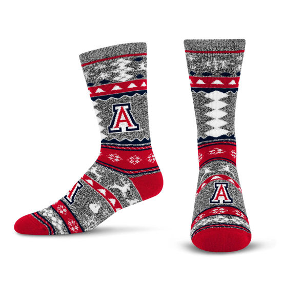 Picture of For Bare Feet NCAA Arizona Wildcats Ugly Holiday Sweater Sock Marble Gray Large