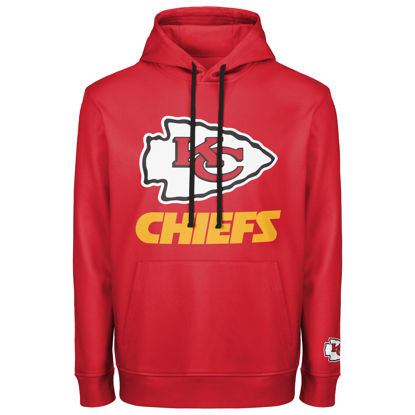 Picture of FOCO NFL Men's Official Sideline Primary Logo Performance Pullover Hoodie Sweatshirt (US, Alpha, Large, Regular, Regular, Kansas City Chiefs - Red)