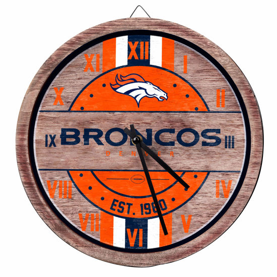Picture of FOCO Denver Broncos NFL Barrel Wall Clock