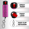 Picture of FIGHTSENSE Self Defense Pepper Spray - 1/2 oz Compact Size Maximum Strength Police Grade Formula Best Self Defense Tool for Women W/Leather Pouch Keychain (Pink Bling)
