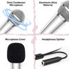 Picture of 2PCS Mini Microphone for iPhone iPad Small ASMR Tiny Microphone for Voice Video Recording Singing, Vlogging, YouTube Two Mics Silver and Black
