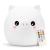 Picture of Lumipets Kawaii Pig Night Light, Silicone Rubber Material, Multicolor, USB Rechargeable, Remote Control, 12 Hour Battery Life, 60 Minute Auto-Shutoff Timer, Great For Kids Bedrooms