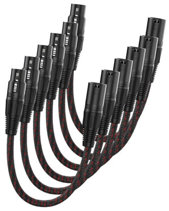 Picture of VANDESAIL XLR Cable Short, Microphone Cable 1 ft 6 Pack, Mic Cord Braided Balanced 3 Pin Connector Male to Female XLR for Mixer, XLR Speaker Systems ect