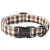 Picture of Unique style paws Dog Collar Metal Buckle Brown Plaid Collar Gift Durable Cute Collar for Small Medium Large Boys Girls Dogs