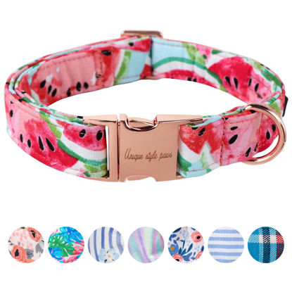 Picture of Unique style paws Dog Collar Metal Buckle Watermelon Collar Gift Durable Cute Collar for Small Medium Large Boys Girls Dogs