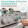 Picture of GRENFU Stove Knob Safety Covers (5 + 1 Pack) - Double-Key, Universal Size Gas Stove Knob Locks with Strong Double-Sided Tape, Heat-Resistant Oven Knob Covers for Child Safety/Pet Safety, Clear View